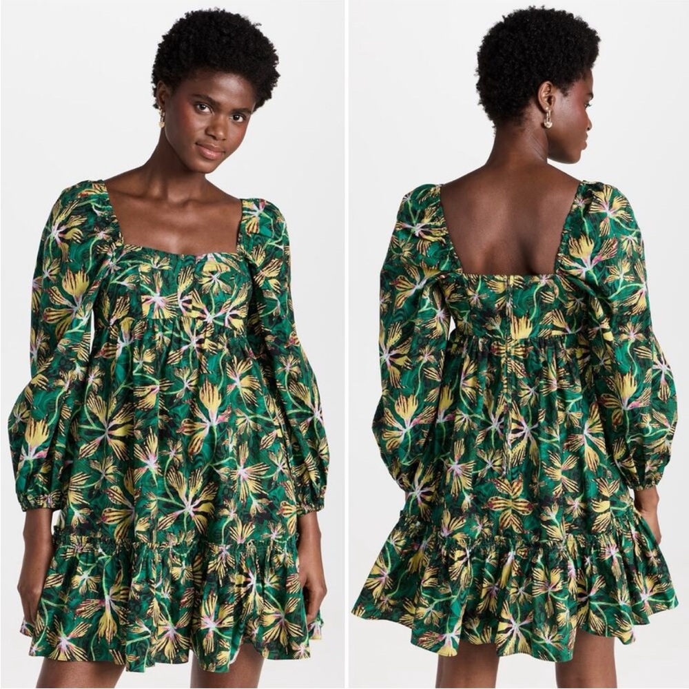 Ulla Johnson Dress Alita Mini in Tigerlily Green - Picture 2 of 7